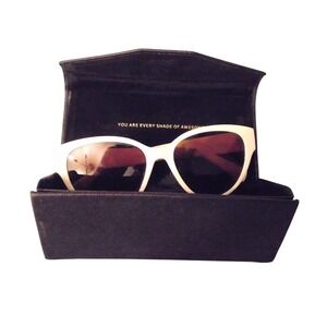 Prive Revaux Cream Heart Sunglasses with Case